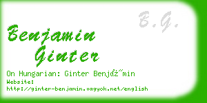 benjamin ginter business card